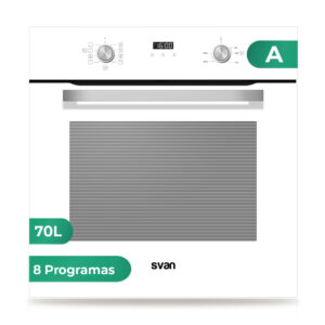 Forno multifunzione Svan 70L A 59,5cm 59,5cm 57,5cm 57,5cm Vetro bianco Display 8P G.G. telescopico.