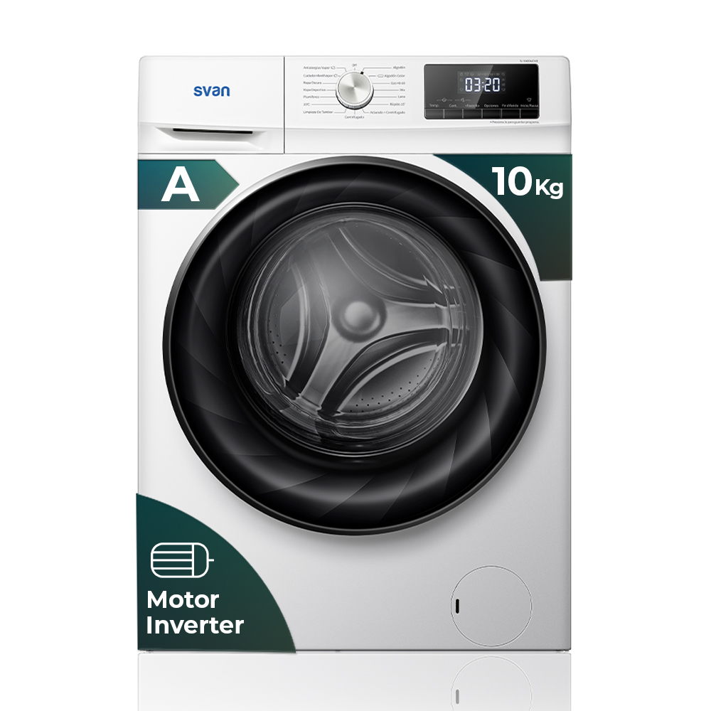Lave-linge Svan 10kg 1400rpm A 84,5cm 59,5cm 63,5cm Blanc Ecran Inverter Vapeur MiCiclo T.Waterdrop