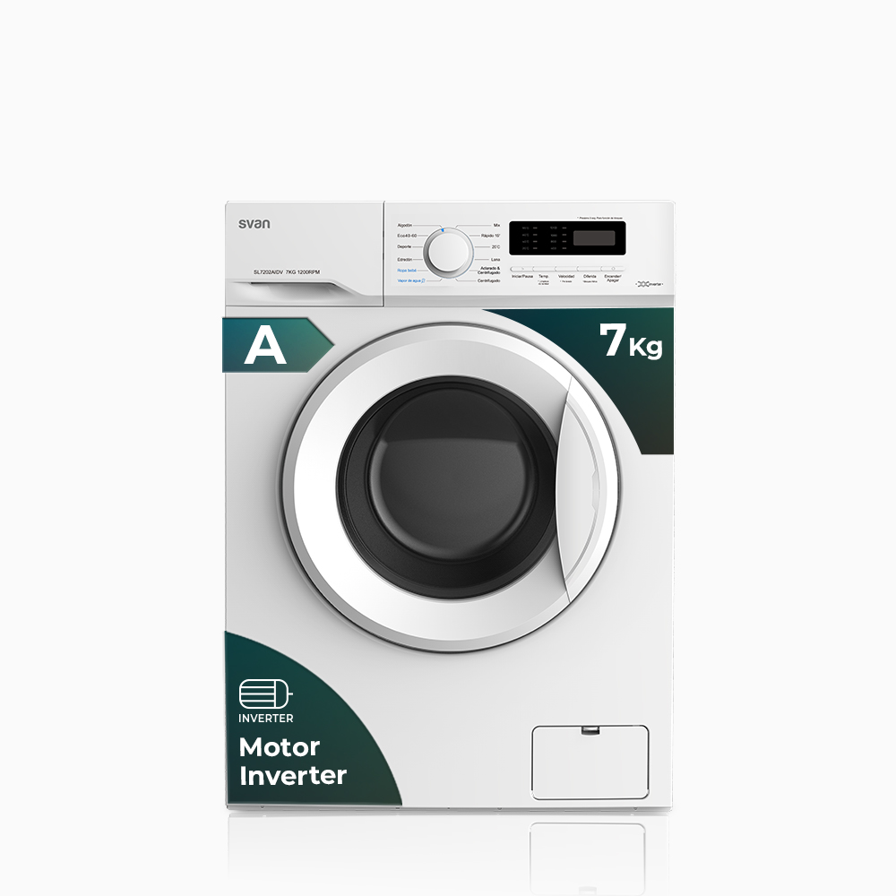 Lavatrice Svan 7kg 1200rpm A 85cm 59,5cm 44cm Bianco Inverter Vapore Display