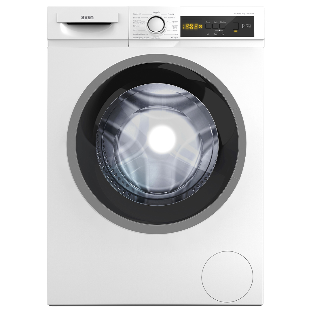Lave-linge Svan 10kg 1200rpm D 84,5cm 59,7cm 58,2cm White Display Antiallergic XXL Door T.Perl
