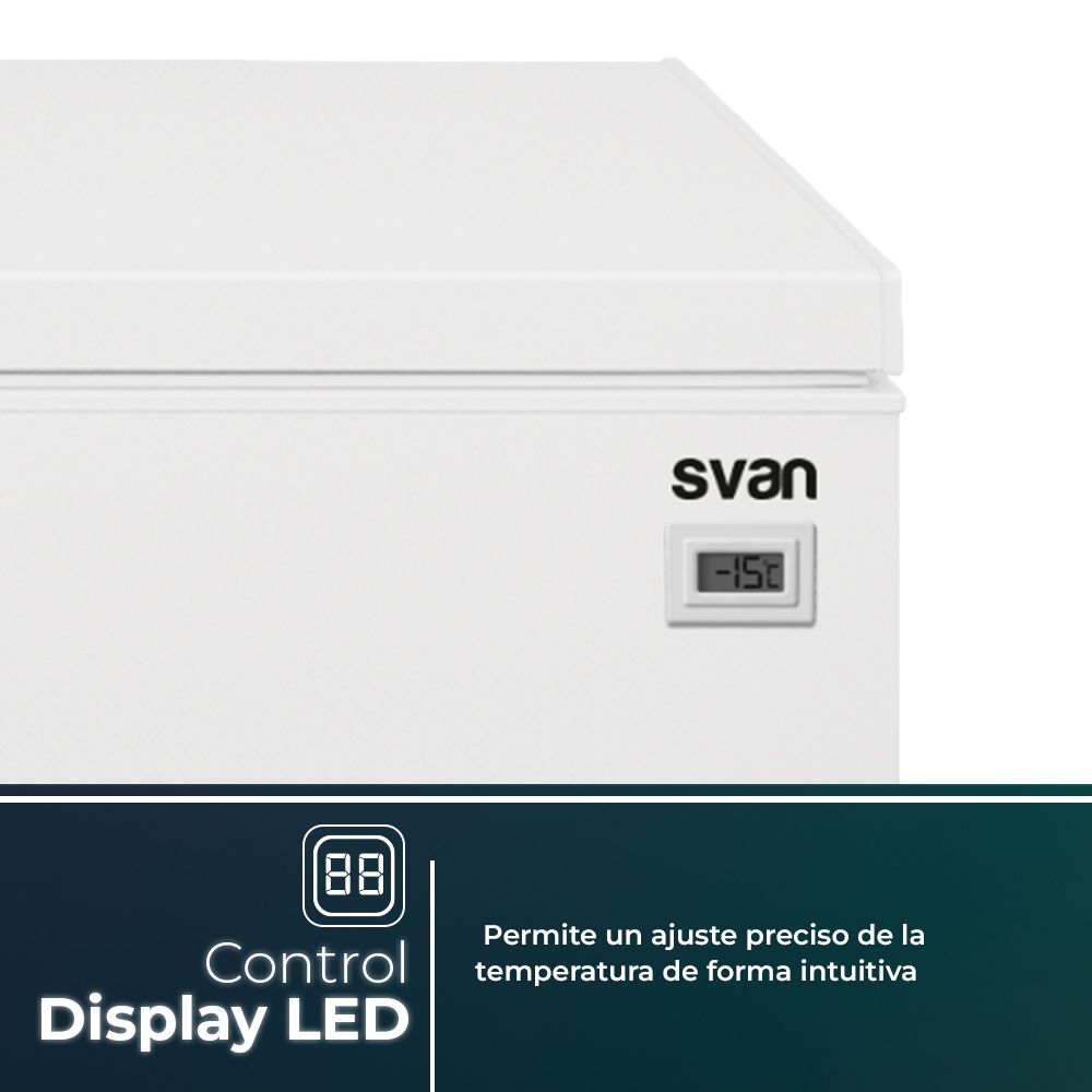 Congelador horizontal Svan Dual Cooling 454L C 84cm 149,2cm 74,3cm Blanco Display 2C – Image 2
