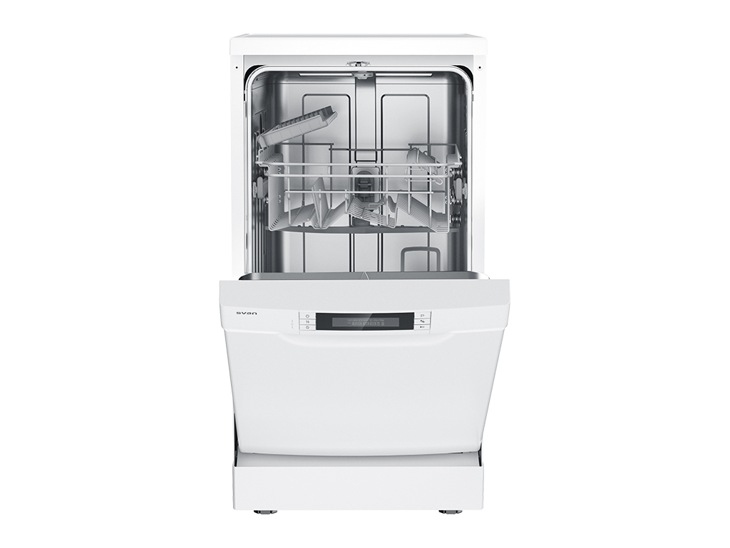 Lavavajillas Svan 9sets E 84,5cm 44,8cm 61cm Blanco Display 2B 7P Sec.Residual Media Carga – Image 2