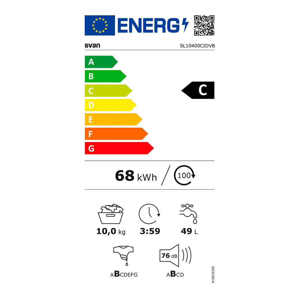 Lavadora Svan 10kg 1400rpm C 85cm 59,5cm 60cm Blanco DisplayTáctil Inverter Vapor MiCiclo T.Diamante - immagine 3