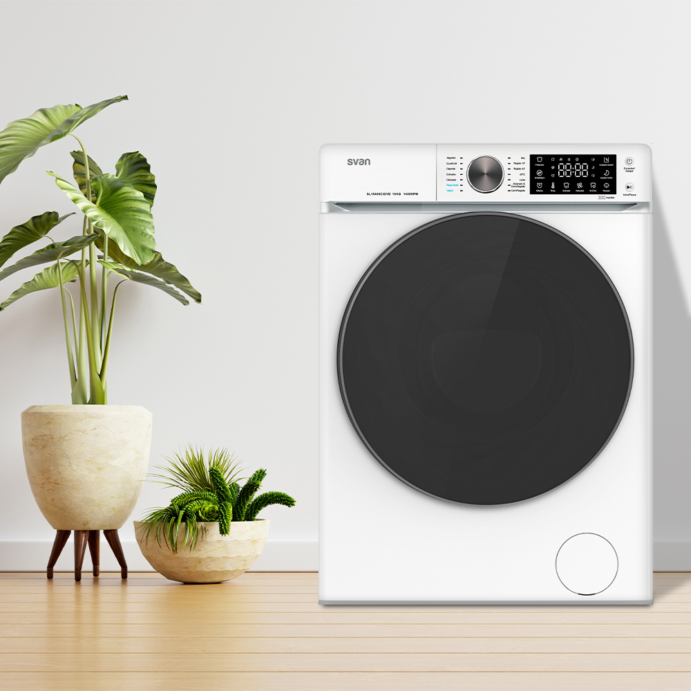 Lavadora Svan 10kg 1400rpm C 85cm 59,5cm 60cm Blanco DisplayTáctil Inverter Vapor MiCiclo T.Diamante - immagine 4