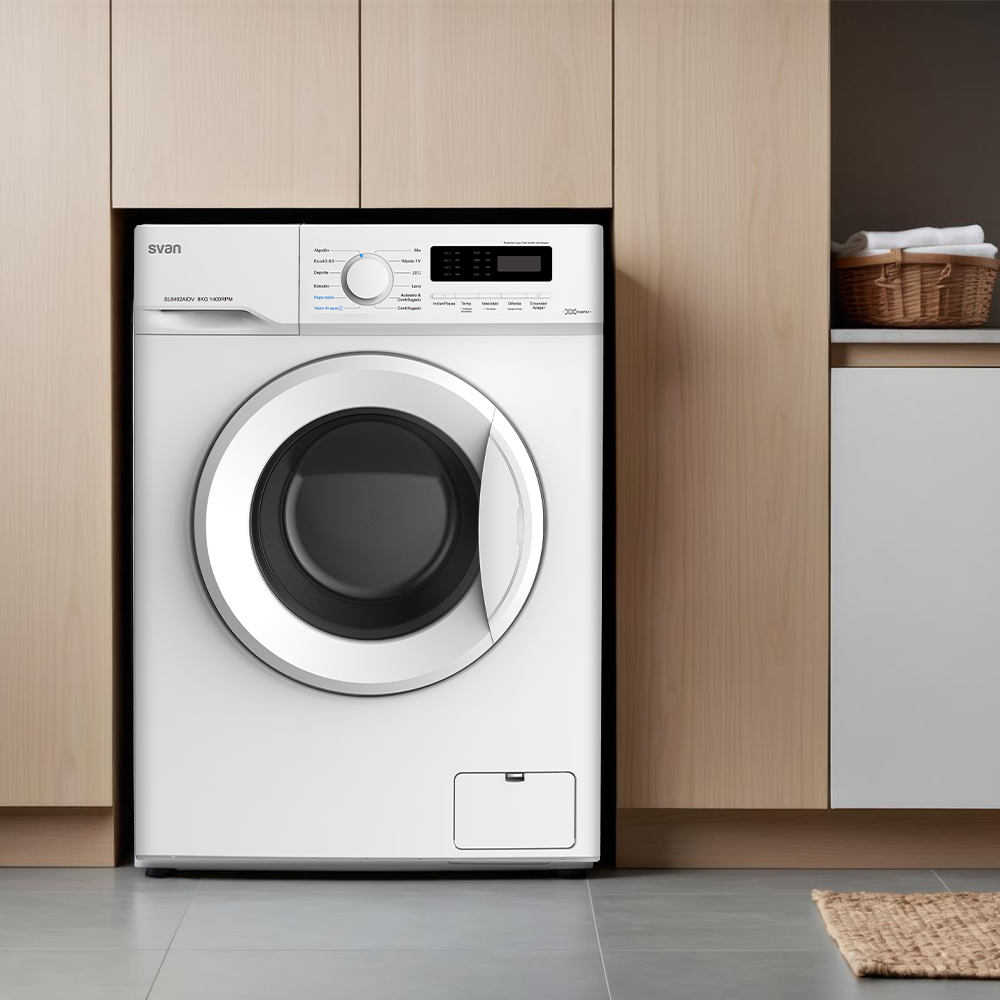 Lavadora Svan 7kg 1200rpm A 85cm 59,5cm 44cm Blanco Display Inverter Vapor - immagine 4