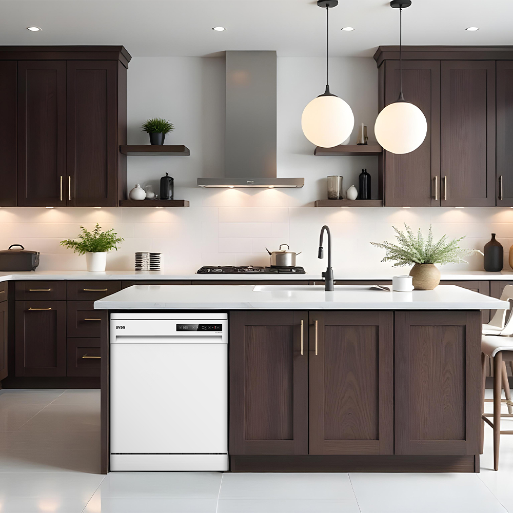 Lavavajillas Svan,Capacidad 14sets, Clase E. Dimensiones: 84,5cm 59,8cm 59cm. Color Blanco, Control con Display táctil. 2 Bandejas y 6 Programas. – Image 5