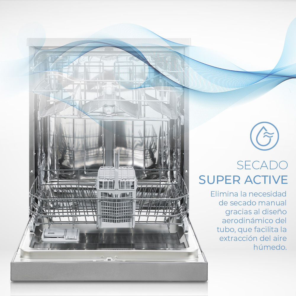 Lavavajillas Svan 12sets E 85cm 59,8cm 59,8cm Inox Electrónico 2B 5P Sec.SuperActive Media Carga – Image 7